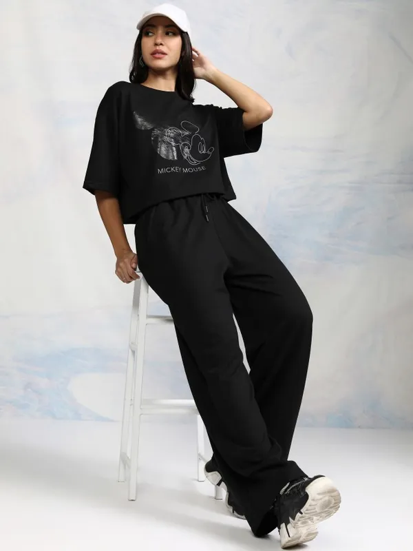 Mickey Mouse Women T-Shirt With Trouser Co-Ords