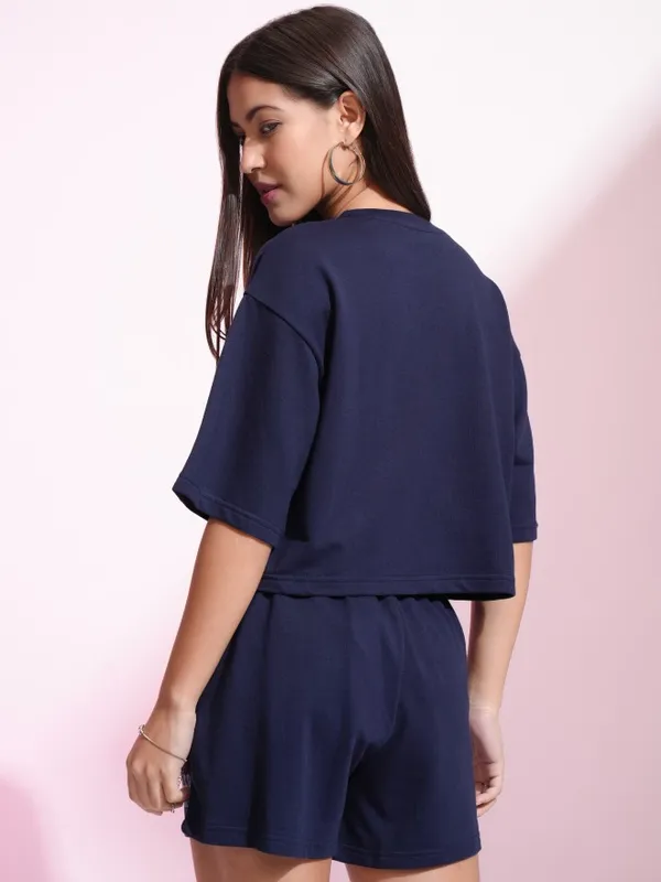 Disney By Tokyo Talkies Women Navy Blue Tigger T-shirt With Short