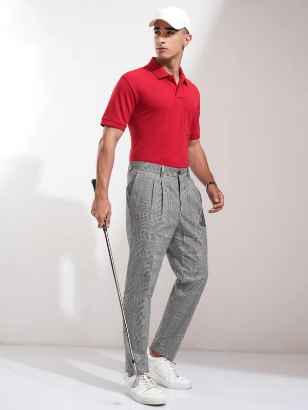 Solid Polo Collar T-Shirt