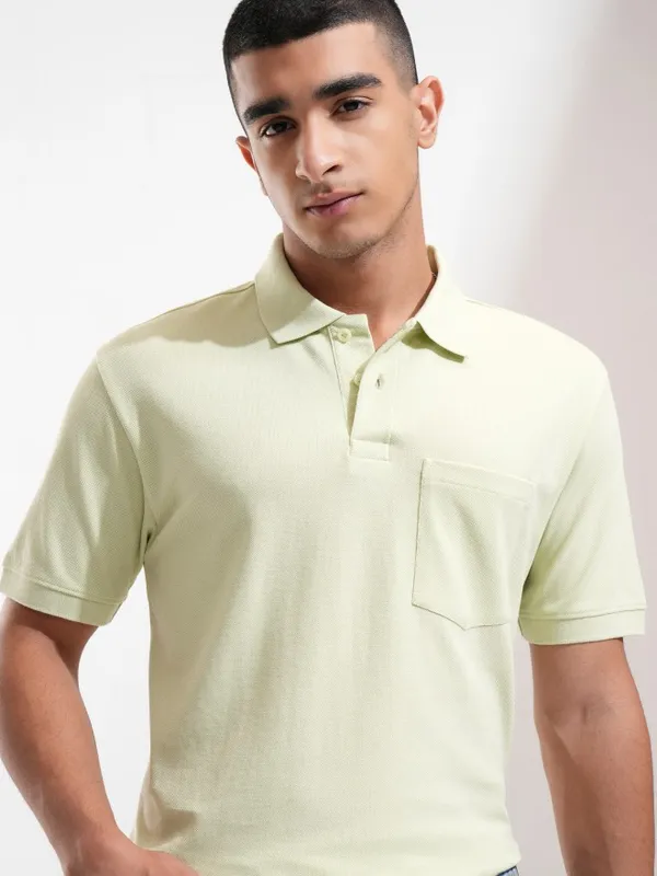 Solid Polo Collar T-Shirt