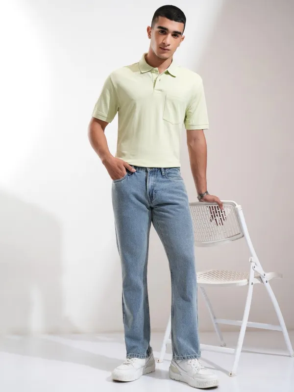 Solid Polo Collar T-Shirt