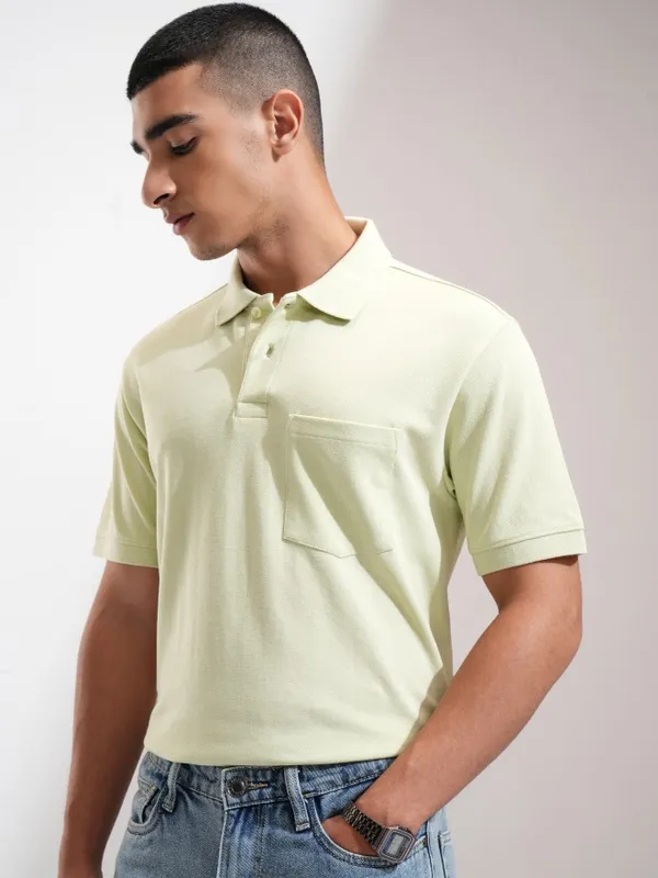 Solid Polo Collar T-Shirt