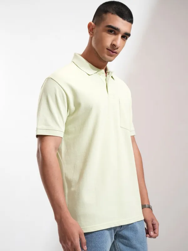 Solid Polo Collar T-Shirt