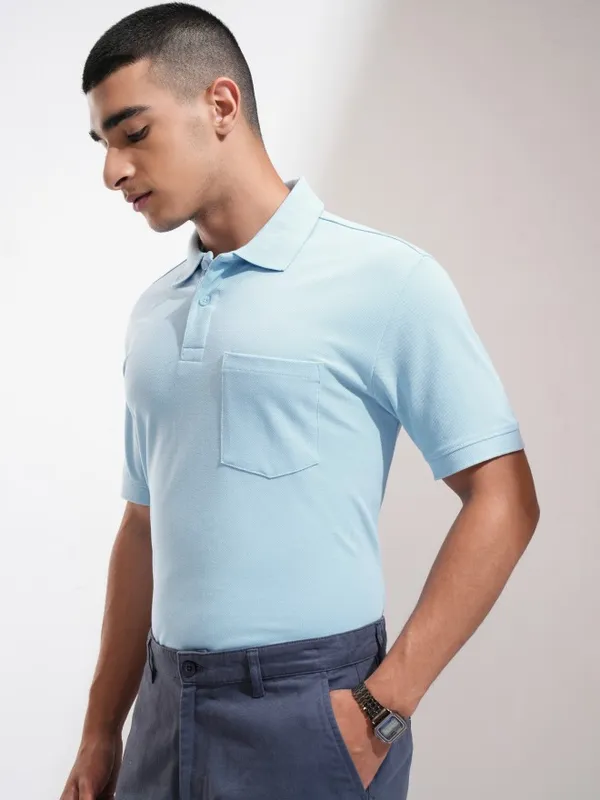 Solid Polo Collar T-Shirt