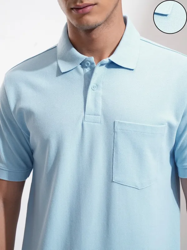 Solid Polo Collar T-Shirt