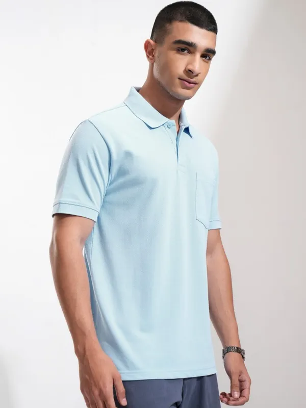 Solid Polo Collar T-Shirt