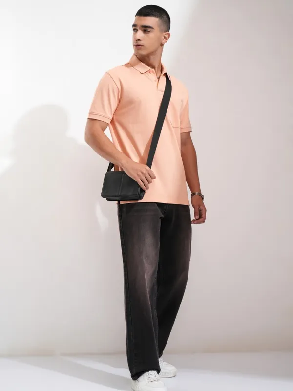 Solid Polo Collar T-Shirt