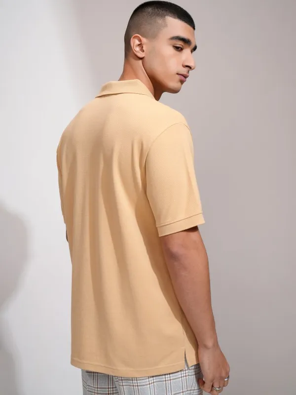 Solid Polo Collar T-Shirt