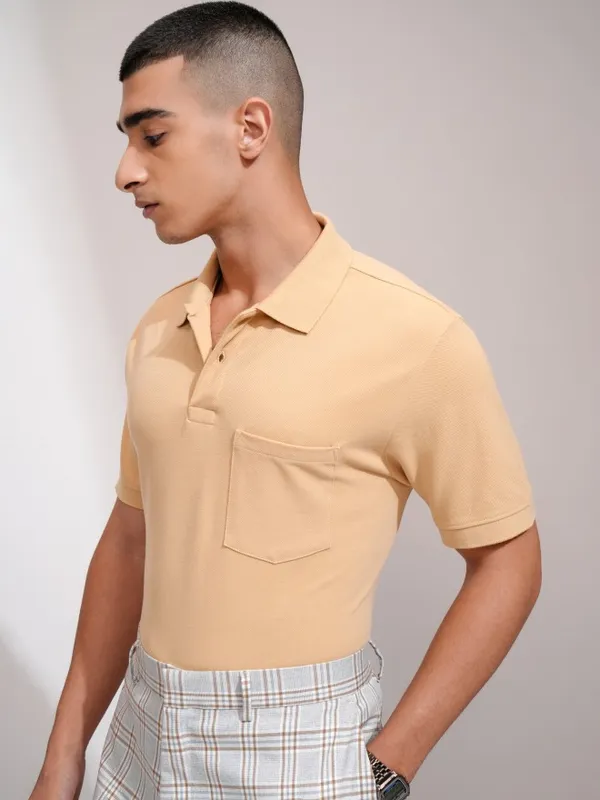 Solid Polo Collar T-Shirt