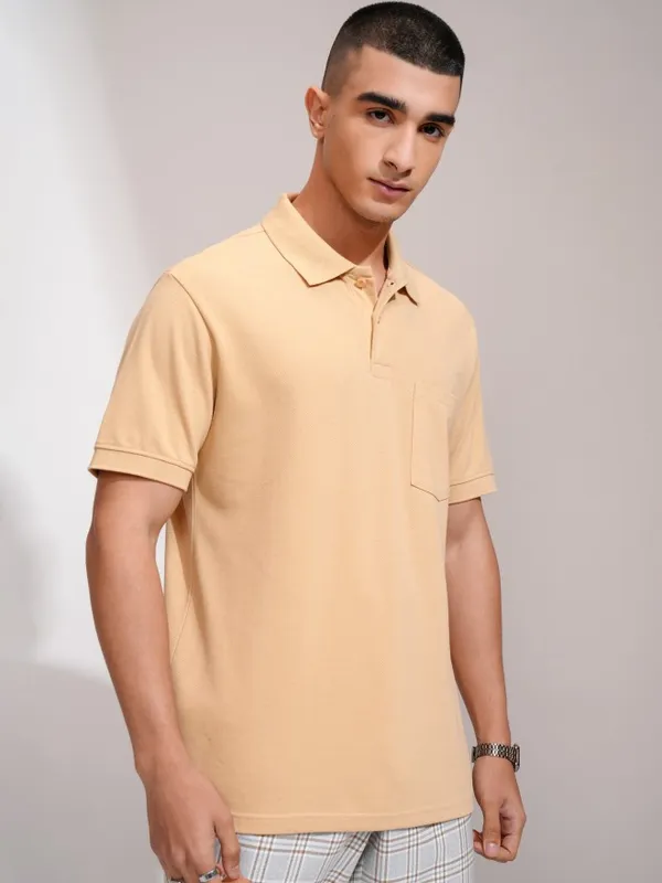 Solid Polo Collar T-Shirt