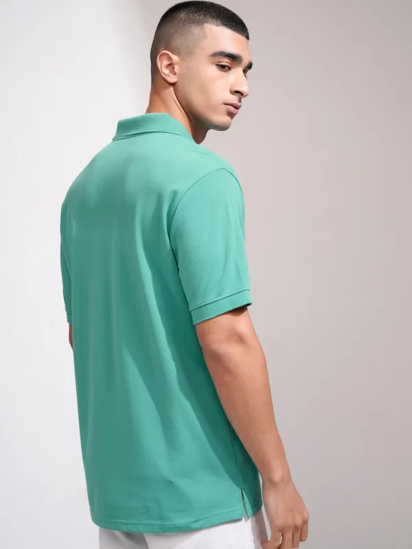 Solid Polo Collar T-Shirt