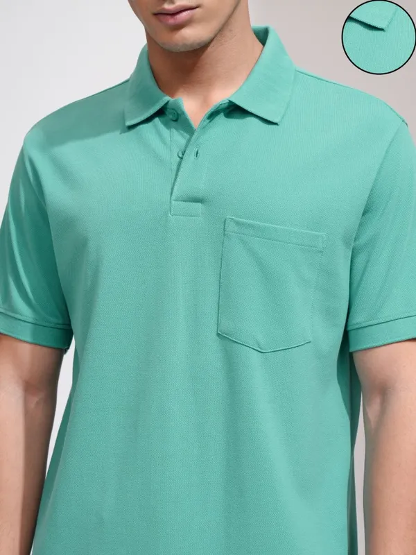 Solid Polo Collar T-Shirt