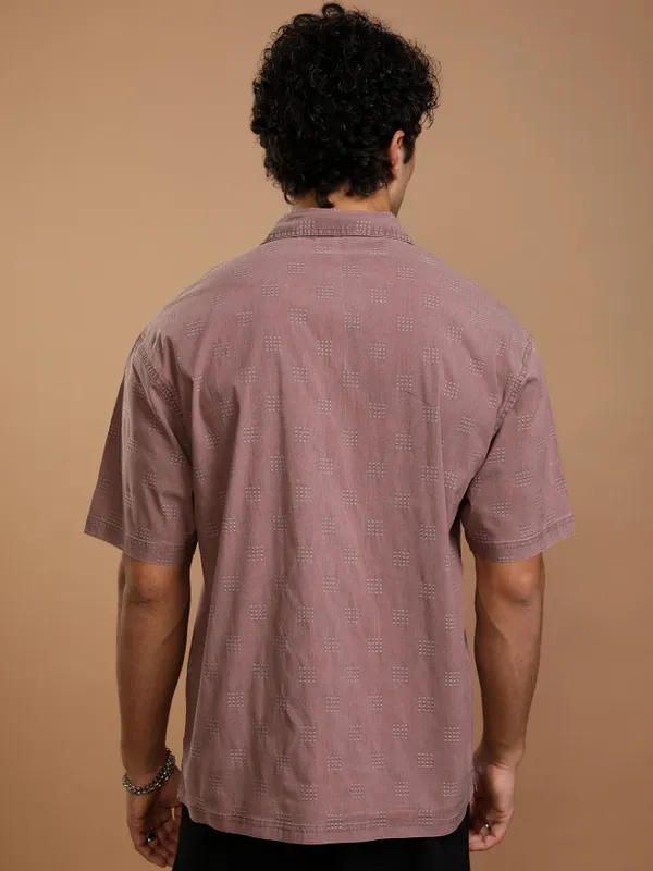 Highlander Men Maroon Faded Oversized Fit Casual Shirt