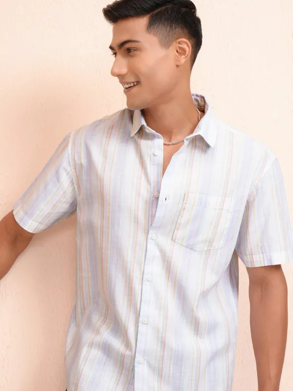 Locomotive Men Multi Striped Relaxed Fit Casual Shirt