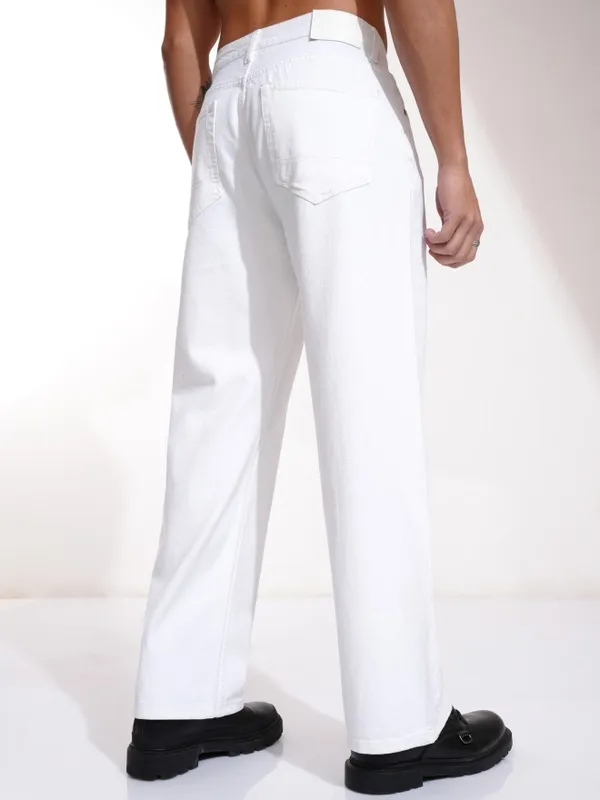Highlander Men White Straight Fit Jeans