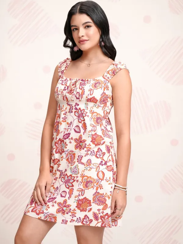 Tokyo Talkies Women Off White Printed Sheath Dress