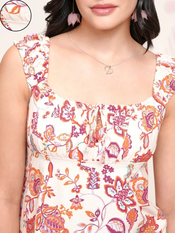 Tokyo Talkies Women Off White Printed Sheath Dress