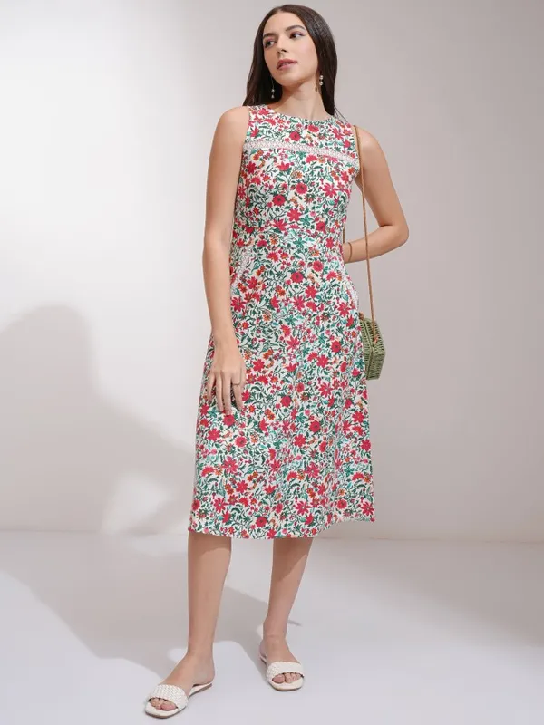 Printed A-Line Dress