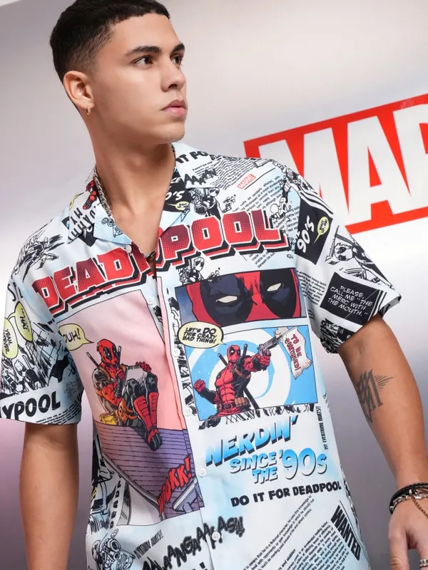 Deadpool Men Relaxed Fit Casual Shirt