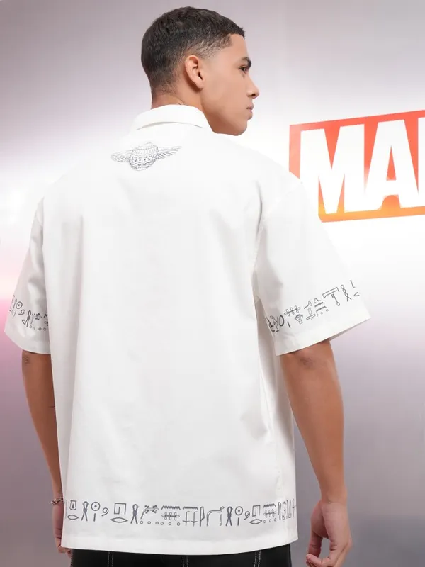 Marvel Comic Men Printed Oversized Fit Casual Shirt