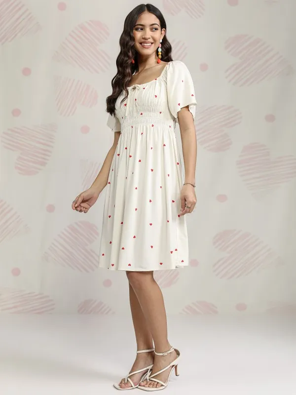 Printed Fit And Flare Dress