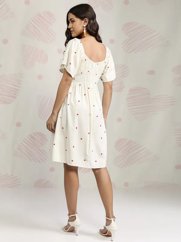 Printed Fit And Flare Dress