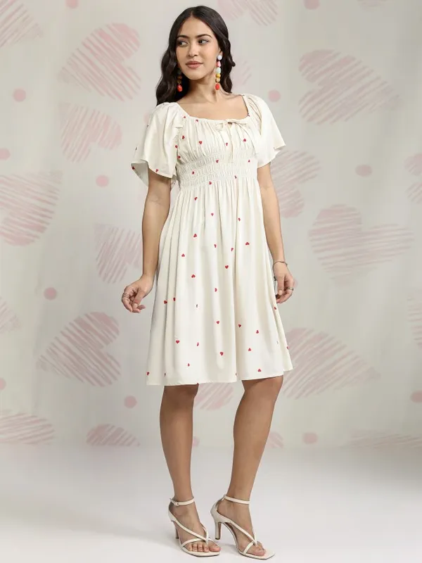 Printed Fit And Flare Dress