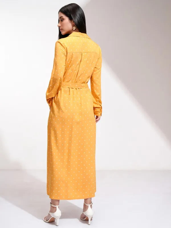 Tokyo Talkies Women Yellow Printed Shirt Dress