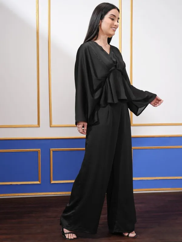 Vishudh Women Black Top With Palazzos Co-Ords
