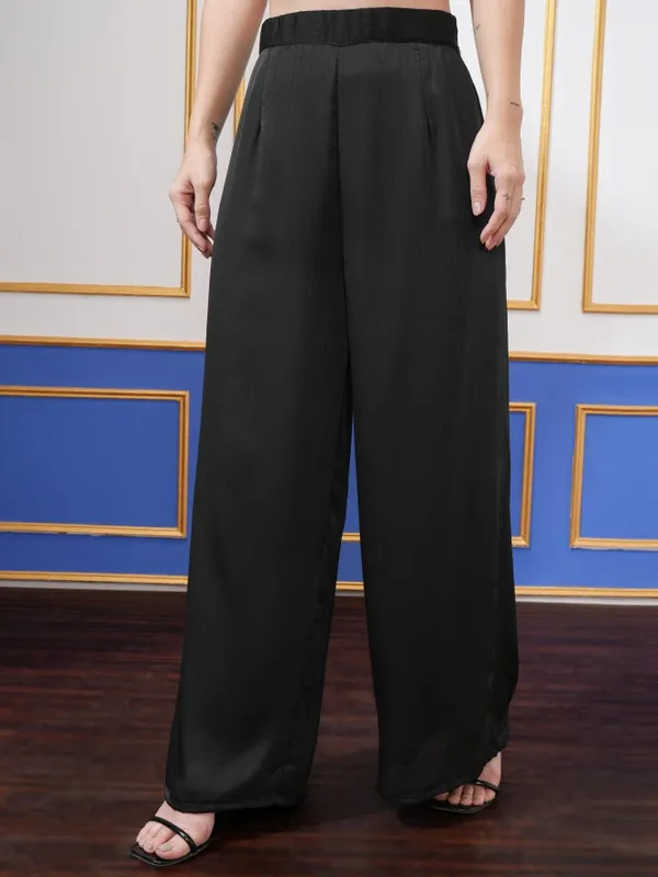 Vishudh Women Black Top With Palazzos Co-Ords
