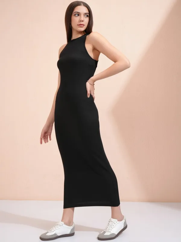 Tokyo Talkies Women Black Solid Bodycon Dress