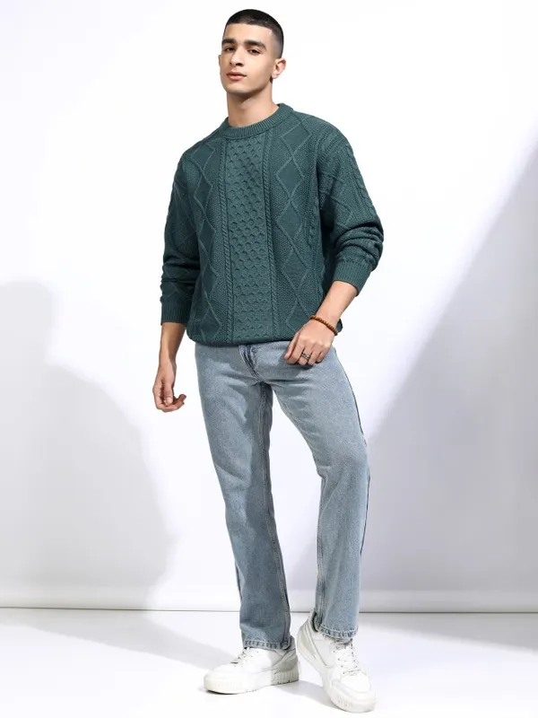 Highlander Men Grey Round Neck Pullover