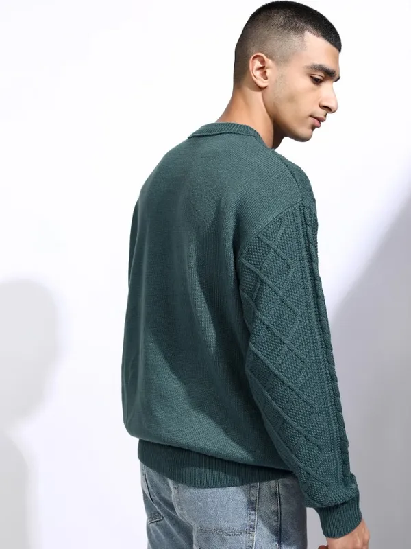 Highlander Men Grey Round Neck Pullover
