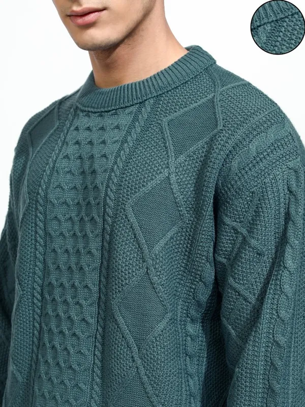 Highlander Men Grey Round Neck Pullover
