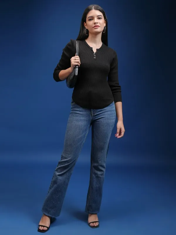 Women Self Design Sweater