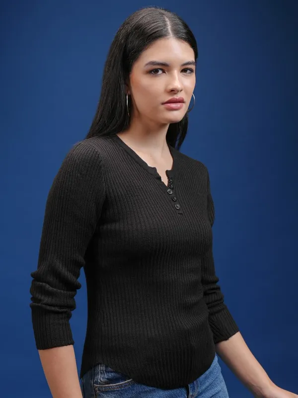 Women Self Design Sweater