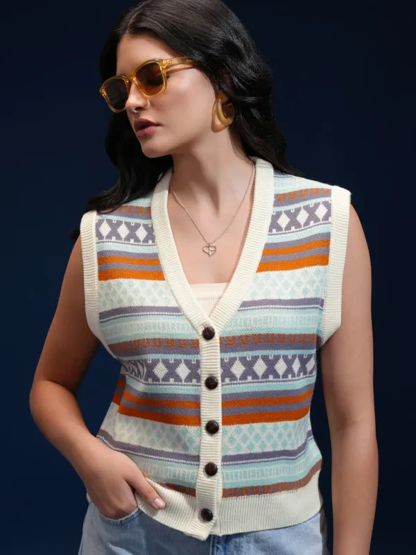 Women Self Design Sweater