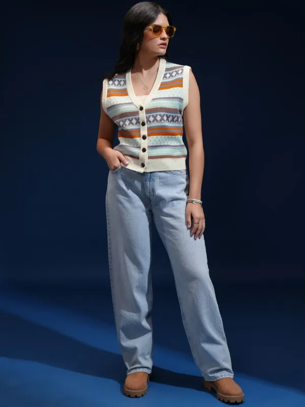 Women Self Design Sweater