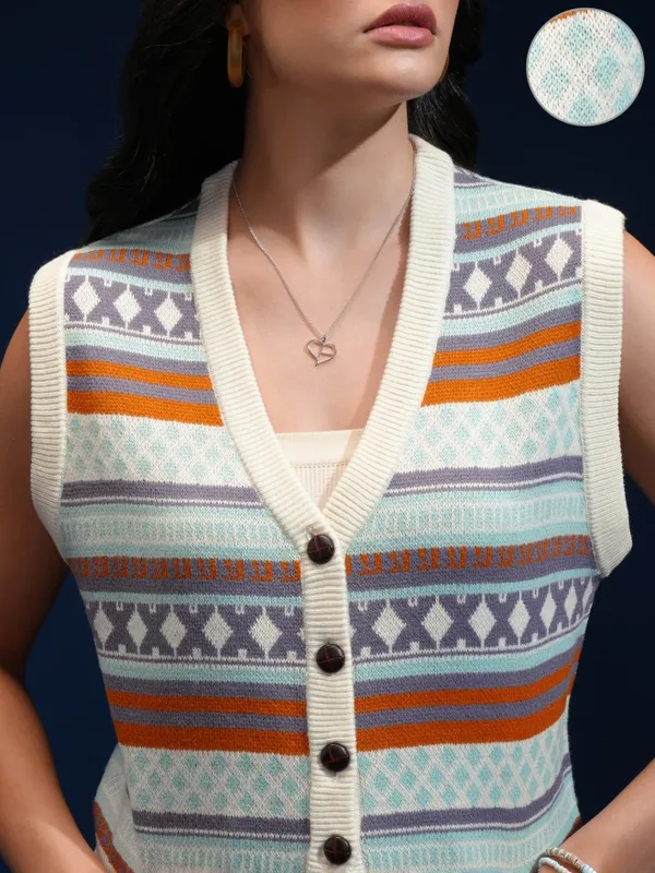 Women Self Design Sweater