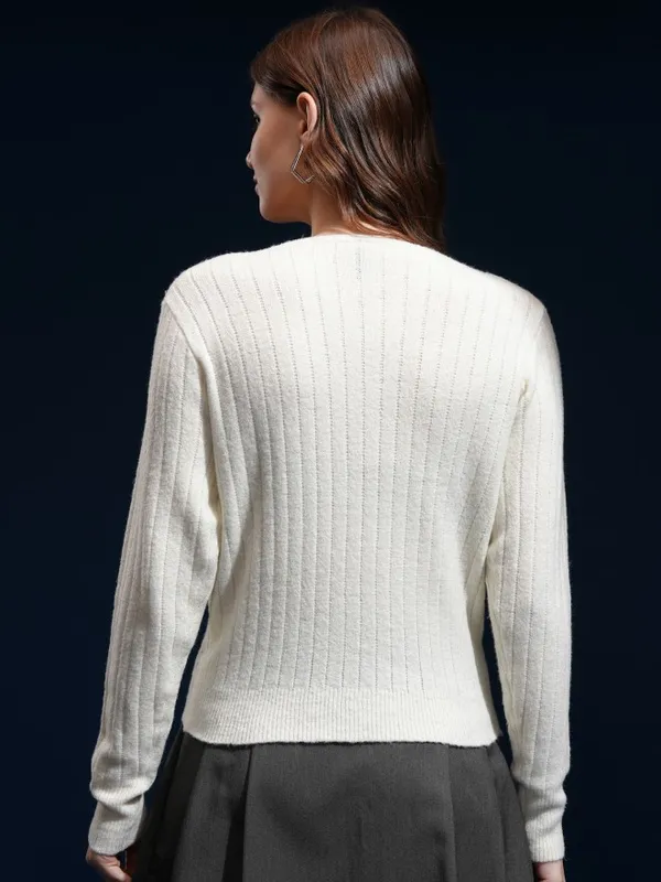 Tokyo Talkies Women Brown Boat Neck Sweater