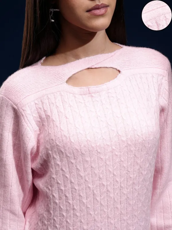 Women Self Design Sweater