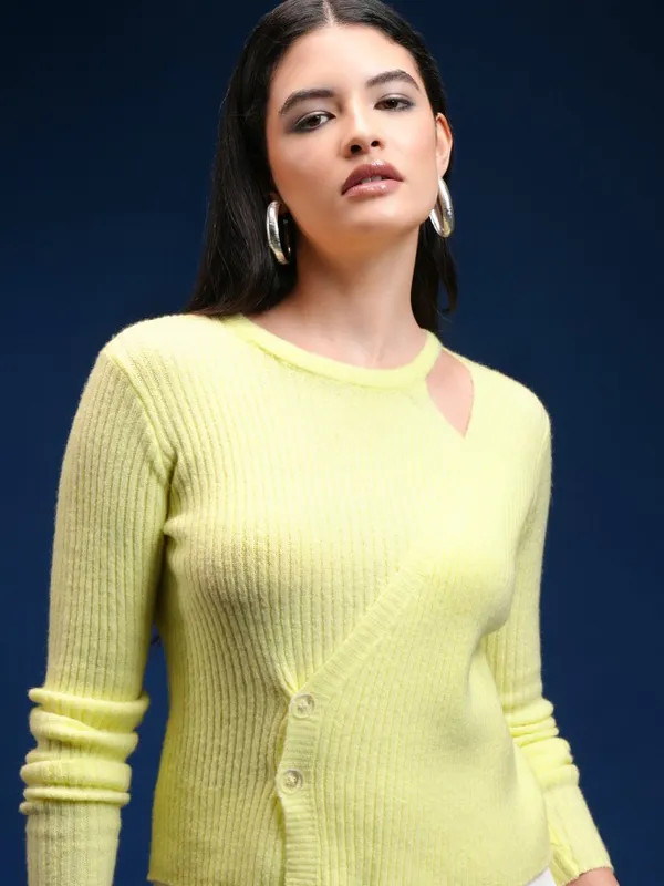 Tokyo Talkies Women Brown Round Neck Sweater