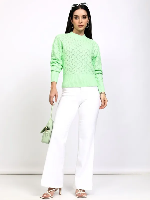 Women Self Design Sweater