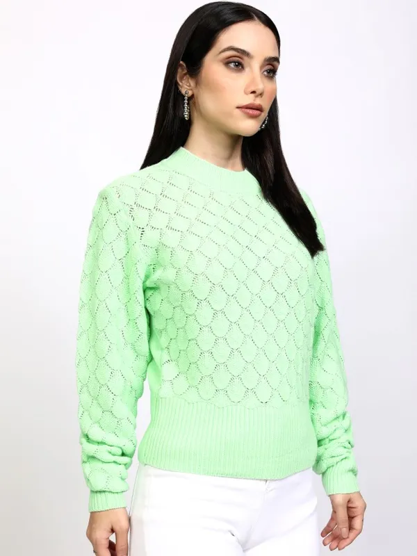 Women Self Design Sweater