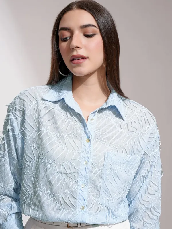 Women Self Design Casual Shirt