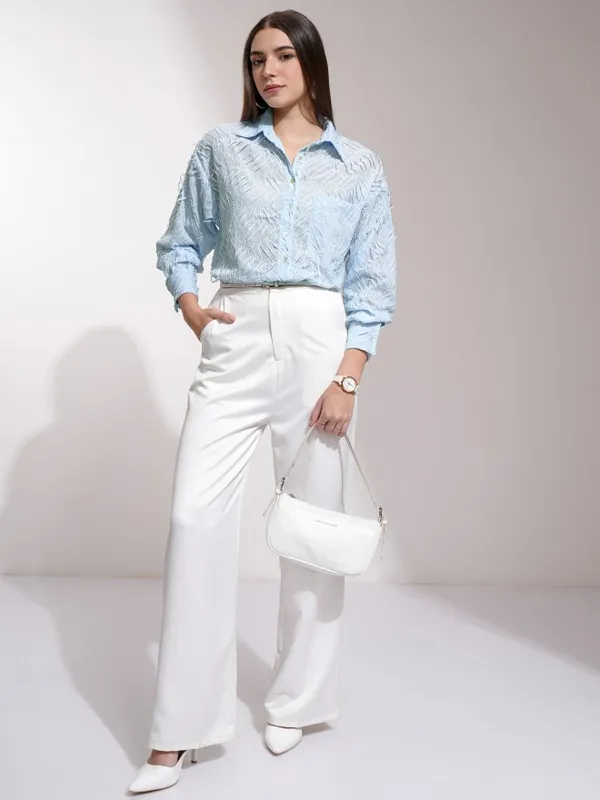 Women Self Design Casual Shirt