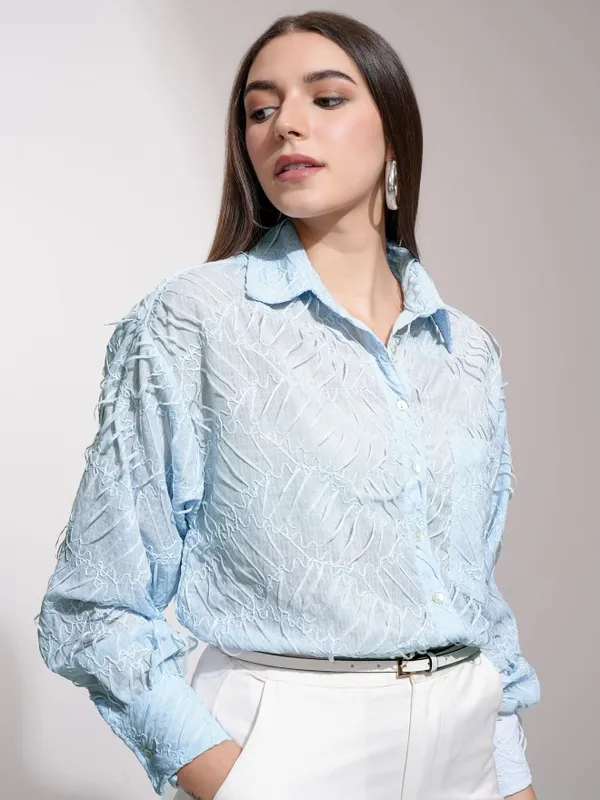 Women Self Design Casual Shirt