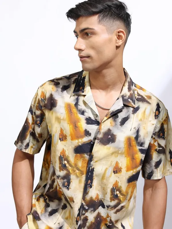 Locomotive Men Multicolour Printed Relaxed Fit Casual Shirt