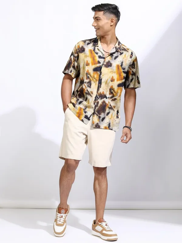 Locomotive Men Multicolour Printed Relaxed Fit Casual Shirt