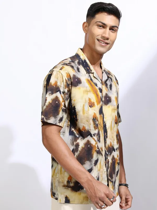 Locomotive Men Multicolour Printed Relaxed Fit Casual Shirt